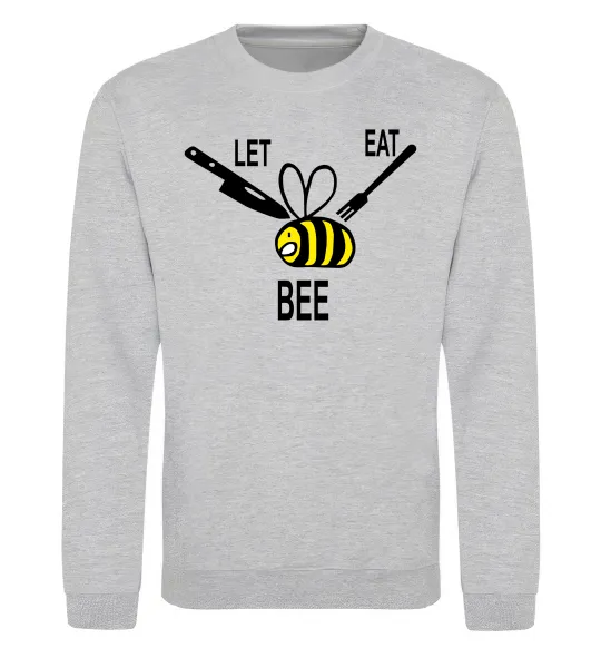 Світшот LET EAT BEE Сірий меланж фото