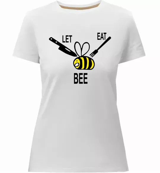 Женская премиум футболка LET EAT BEE Белый фото