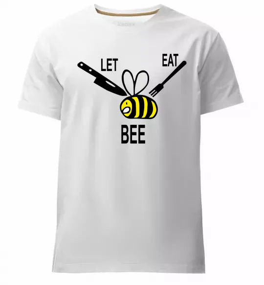 Мужская премиум футболка LET EAT BEE Белый фото