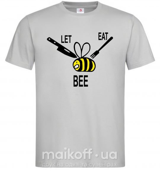 Мужская футболка LET EAT BEE Серый фото