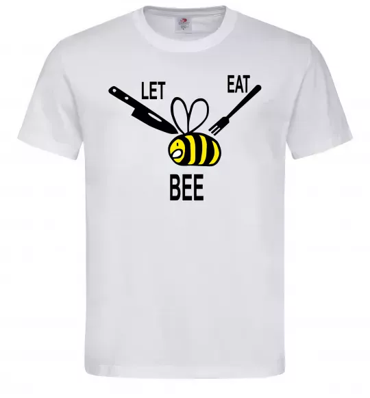 Мужская футболка LET EAT BEE Белый фото
