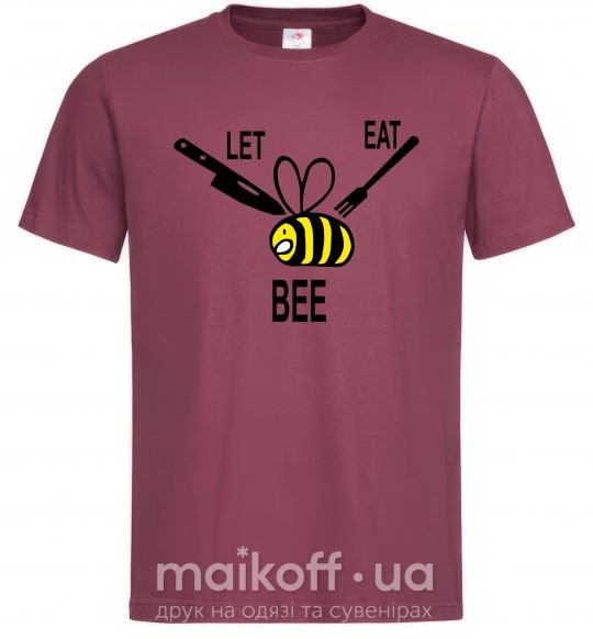 Мужская футболка LET EAT BEE Бордовый фото