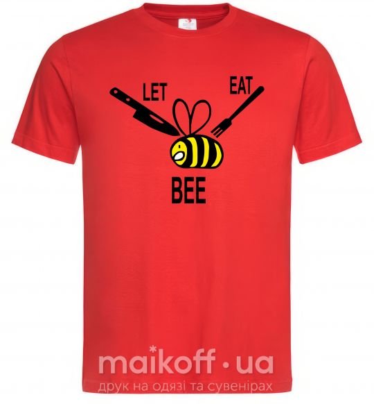 Мужская футболка LET EAT BEE Красный фото