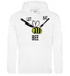 Чоловіча толстовка (худі) LET EAT BEE Білий фото