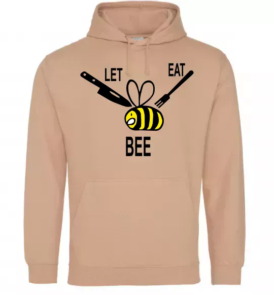 Чоловіча толстовка (худі) LET EAT BEE Пісочний фото