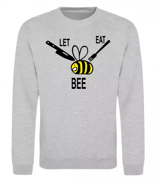 Свитшот LET EAT BEE Серый меланж фото