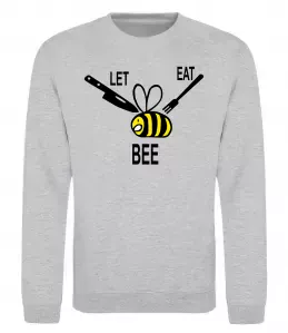 Світшот LET EAT BEE Сірий меланж фото