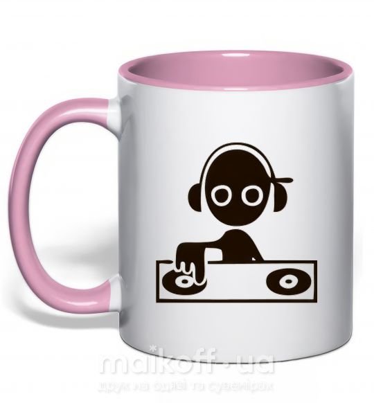 Чашка с цветной ручкой DJ GIRL Нежно розовый фото
