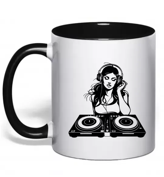 Чашка с цветной ручкой DJ GIRL Черный фото