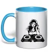 Чашка с цветной ручкой DJ GIRL Голубой фото