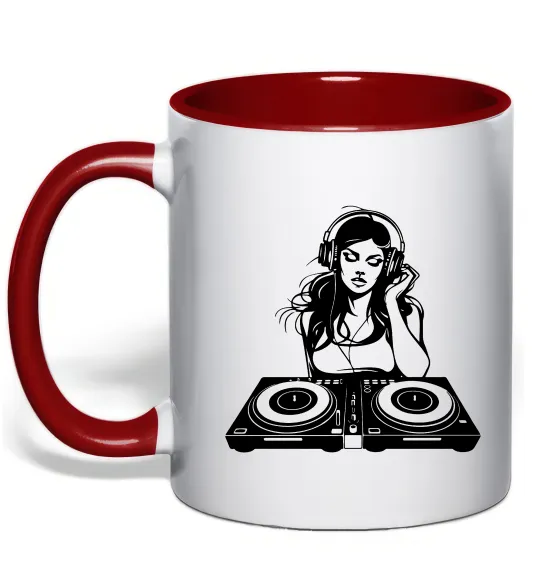 Чашка с цветной ручкой DJ GIRL Красный фото