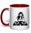 Чашка с цветной ручкой DJ GIRL Красный фото