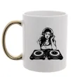 Чашка с цветной ручкой DJ GIRL Золото фото
