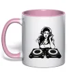 Чашка с цветной ручкой DJ GIRL Нежно розовый фото