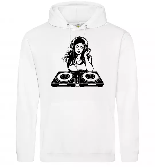 Мужская толстовка (худи) DJ GIRL Белый фото