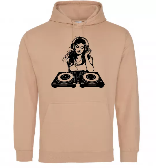 Мужская толстовка (худи) DJ GIRL Песочный фото