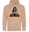 Мужская толстовка (худи) DJ GIRL Песочный фото
