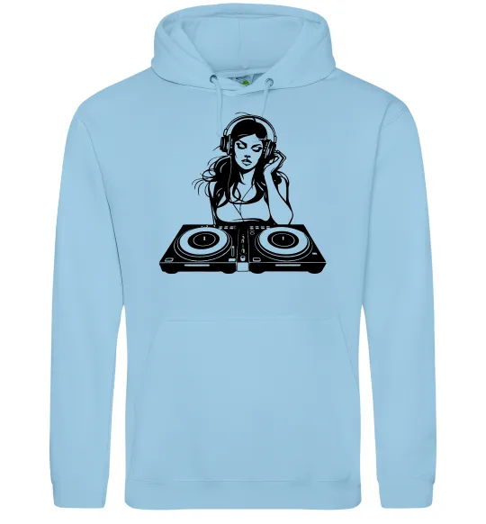 Мужская толстовка (худи) DJ GIRL Голубой фото