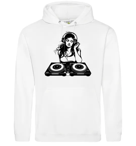 Женская толстовка (худи) DJ GIRL Белый фото