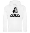 Женская толстовка (худи) DJ GIRL Белый фото