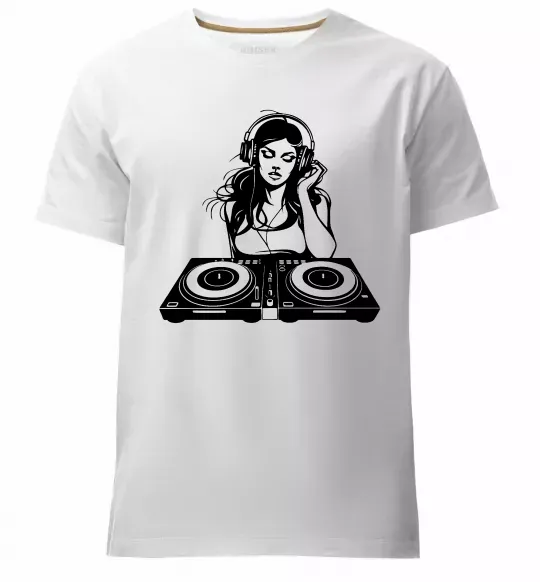 Чоловіча преміум футболка DJ GIRL Білий фото
