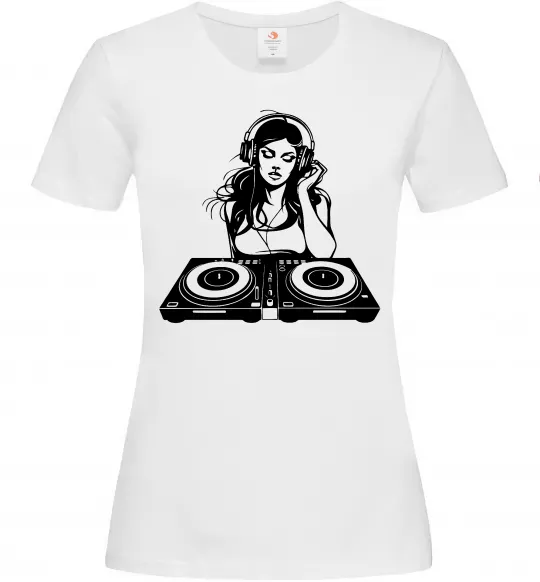 Жіноча футболка DJ GIRL Білий фото
