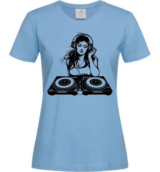 Жіноча футболка DJ GIRL Блакитний фото