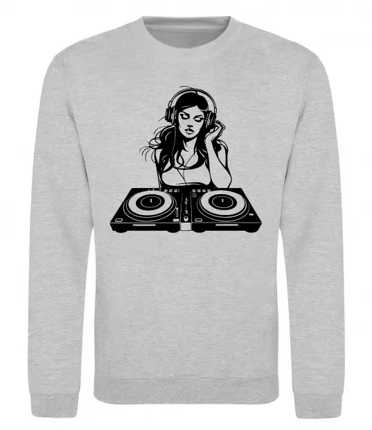 Світшот DJ GIRL Сірий меланж фото