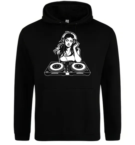 Женская толстовка (худи) DJ GIRL Черный фото