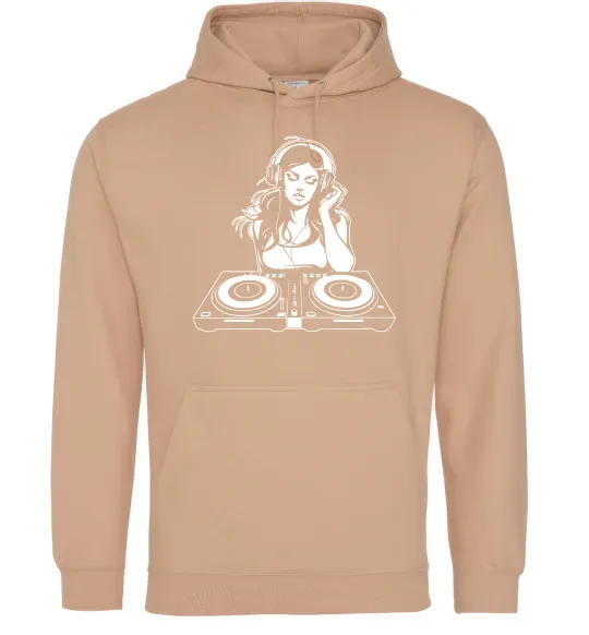 Женская толстовка (худи) DJ GIRL Песочный фото