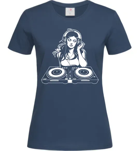 Жіноча футболка DJ GIRL Темно-синій фото