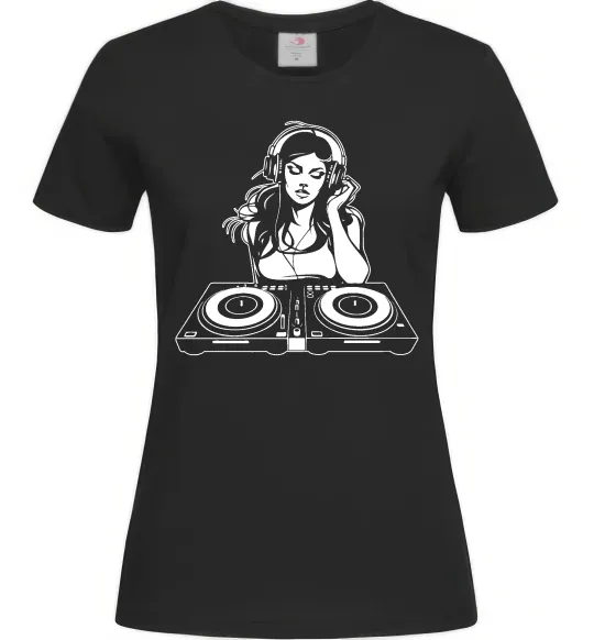 Жіноча футболка DJ GIRL Чорний фото