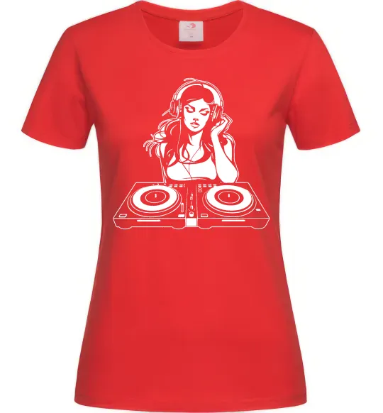 Жіноча футболка DJ GIRL Червоний фото