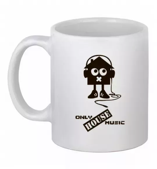 Чашка керамическая ONLY HOUSE MUSIC Белый фото