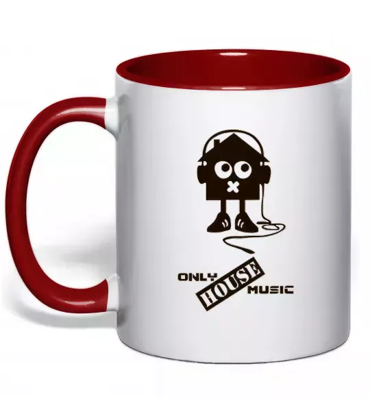 Чашка с цветной ручкой ONLY HOUSE MUSIC Красный фото