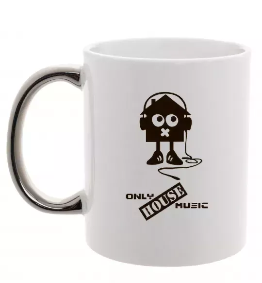 Чашка с цветной ручкой ONLY HOUSE MUSIC Серебро фото
