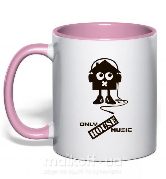 Чашка с цветной ручкой ONLY HOUSE MUSIC Нежно розовый фото