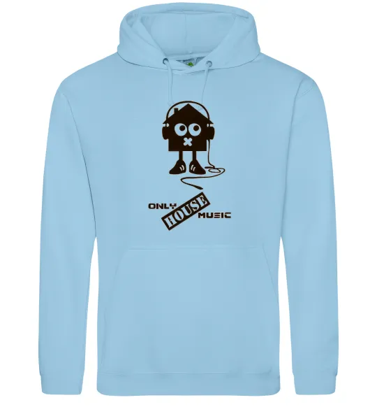 Мужская толстовка (худи) ONLY HOUSE MUSIC Голубой фото