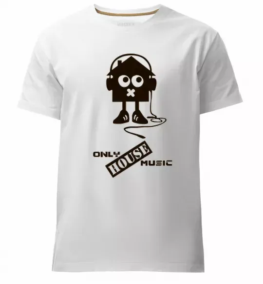 Чоловіча преміум футболка ONLY HOUSE MUSIC Білий фото