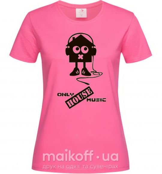 Жіноча футболка ONLY HOUSE MUSIC Яскраво-рожевий фото