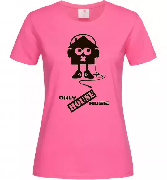Женская футболка ONLY HOUSE MUSIC Ярко-розовый фото
