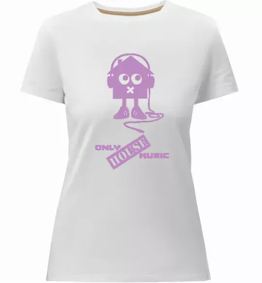 Женская премиум футболка ONLY HOUSE MUSIC Белый фото