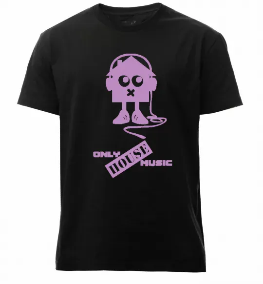 Чоловіча преміум футболка ONLY HOUSE MUSIC Чорний фото