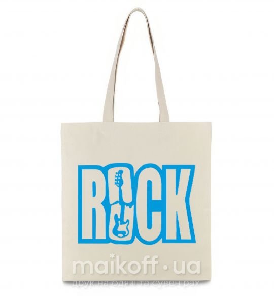 Еко-сумка ROCK с гитарой Бежевий фото