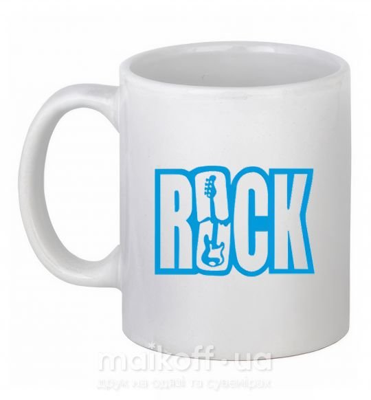 Чашка керамическая ROCK с гитарой Белый фото