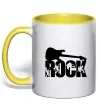 Чашка с цветной ручкой ROCK з гітарою Солнечно желтый фото