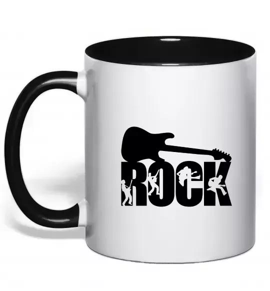 Чашка с цветной ручкой ROCK з гітарою Черный фото