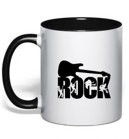 Чашка с цветной ручкой ROCK з гітарою