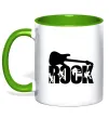 Чашка с цветной ручкой ROCK з гітарою Зеленый фото