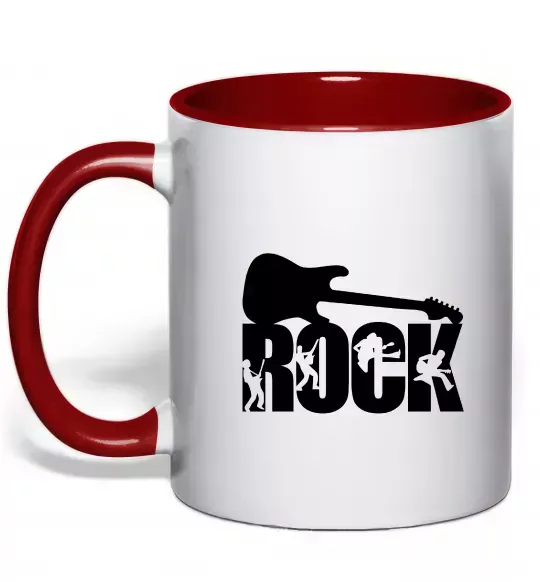 Чашка с цветной ручкой ROCK з гітарою Красный фото